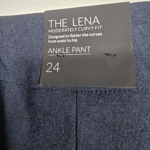 Lane‎ Bryant Lena Curvy Fit Ankle Pant Size 24 W Navy Blue Zipper Pockets